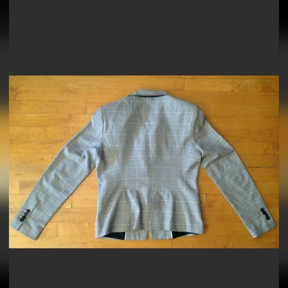 ZARA Basic Women's Gray Plaid Blazer Size Large - Picture 8 of 9